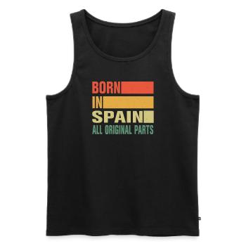 Born in Spain - Men's Premium Organic Tank Top - black - Front - AI Model Male 178 light (178cm)