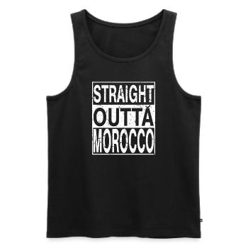 Maroc Tout droit sorti du Maroc - Débardeur bio Premium Homme - noir - Devant - AI Model Male 178 light (178cm)