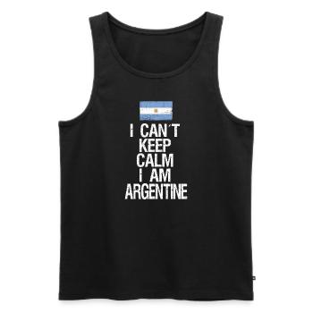 I can not Keep Calm I am Argentiner - Männer Premium Bio Tank Top - Schwarz - Vorne - Michal (187cm)