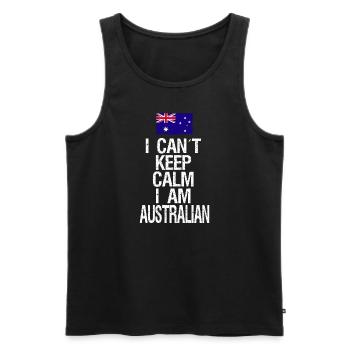 I can not Keep Calm I am Australier - Männer Premium Bio Tank Top - Schwarz - Vorne - Michal (187cm)
