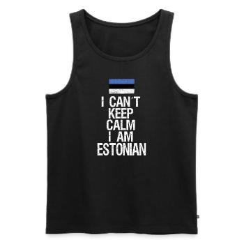 I can not Keep Calm I am Estonian - Men's Premium Organic Tank Top - black - Front - AI Model Male 178 light (178cm)