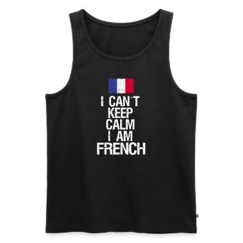 I can not Keep Calm I am Franzose - Männer Premium Bio Tank Top - Schwarz - Vorne - AI Model Male 178 light (178cm)
