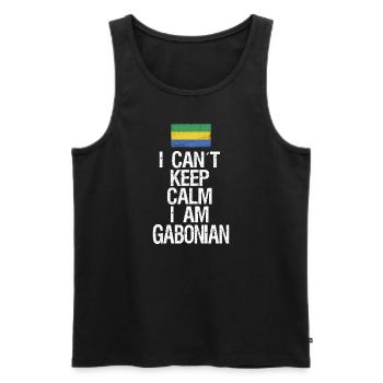 I can not Keep Calm I am Gabonese - Men's Premium Organic Tank Top - black - Front - AI Model Male 178 light (178cm)