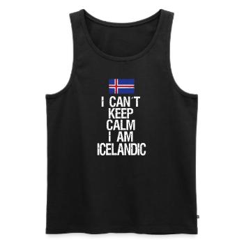 Je ne peux pas rester calme Je suis Islandais - Débardeur bio Premium Homme - noir - Devant - Michal (187cm)