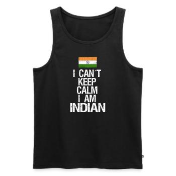 Je ne peux pas rester calme Je suis indien - Débardeur bio Premium Homme - noir - Devant - Michal (187cm)