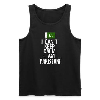 I can not Keep Calm I am Pakistani - Men's Premium Organic Tank Top - black - Front - AI Model Male 178 light (178cm)