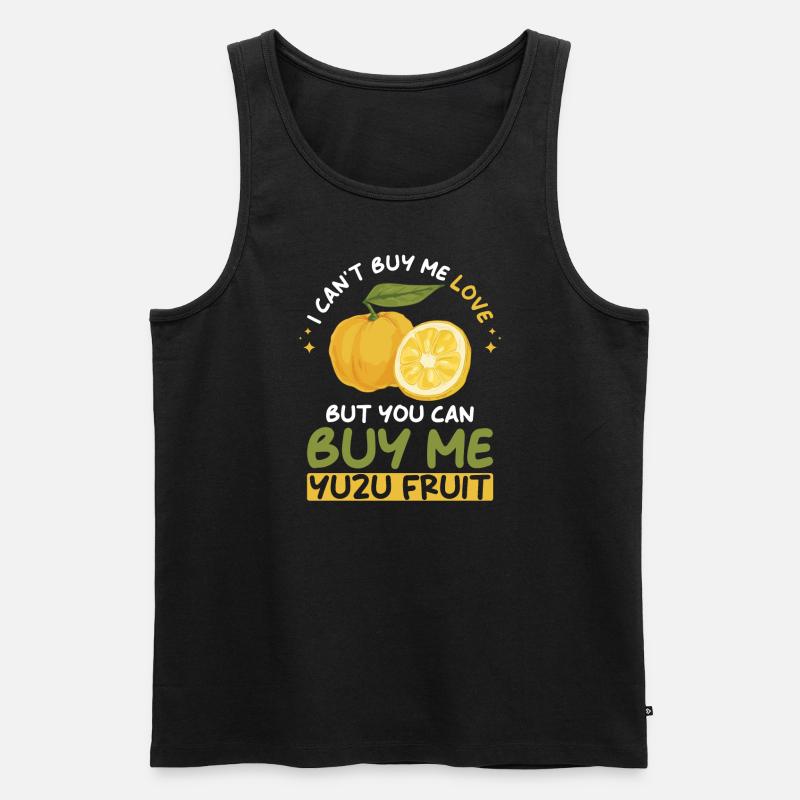 Yuzu Frucht Spruch - Männer Premium Bio Tank Top - Schwarz