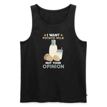 Potato Milk Saying Vegan Milk - Men's Premium Organic Tank Top - black - Front - Michal (187cm)