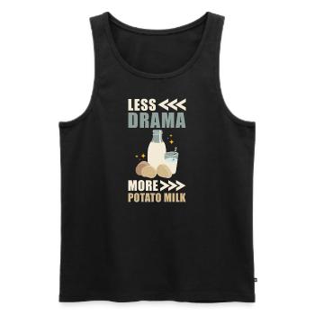Potato milk saying - Men's Premium Organic Tank Top - black - Front - Michal (187cm)