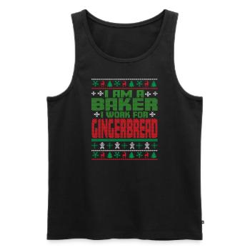 Baker Christmas Saying - Men's Premium Organic Tank Top - black - Front - Michal (187cm)