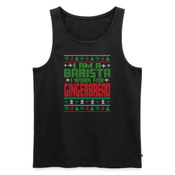 Barista Christmas Quote - Men's Premium Organic Tank Top - black - Front - Michal (187cm)