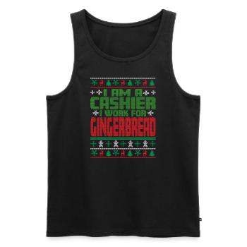 Cashier Christmas Quote - Men's Premium Organic Tank Top - black - Front - Michal (187cm)