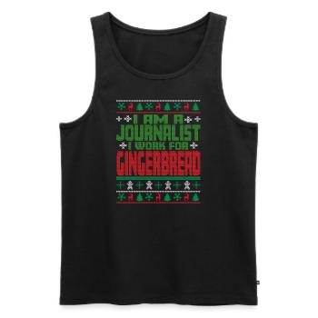 Journalist Christmas Quote - Men's Premium Organic Tank Top - black - Front - Michal (187cm)