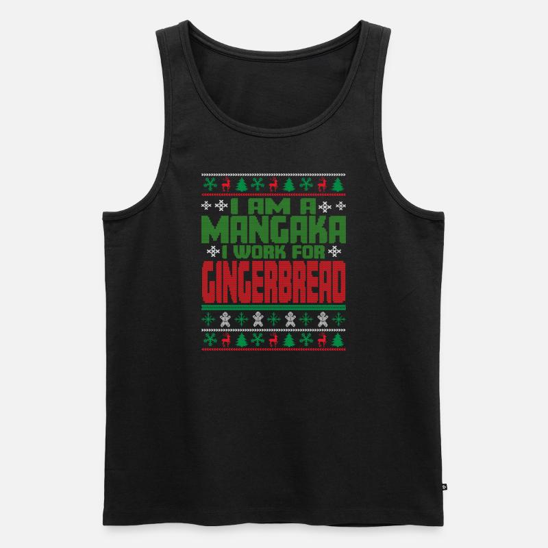 Mangaka Weihnachten Spruch - Männer Premium Bio Tank Top - Schwarz