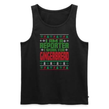 Reporter Christmas Quote - Men's Premium Organic Tank Top - black - Front - AI Model Male 178 light (178cm)