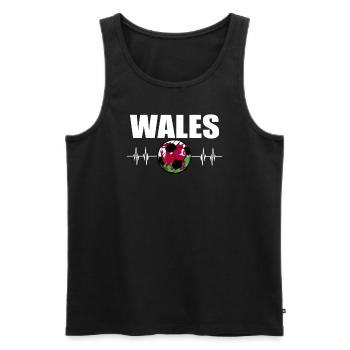Pays de Galles de football - Débardeur bio Premium Homme - noir - Devant - Michal (187cm)