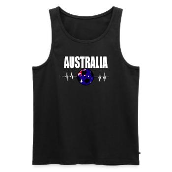Football australien - Débardeur bio Premium Homme - noir - Devant - Michal (187cm)