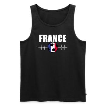 France Football - Débardeur bio Premium Homme - noir - Devant - AI Model Male 178 light (178cm)