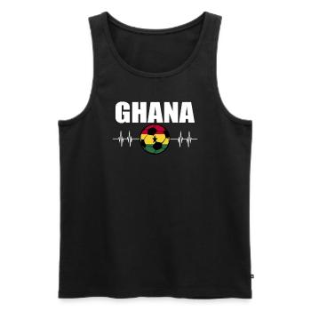 Ghana Football - Débardeur bio Premium Homme - noir - Devant - Michal (187cm)