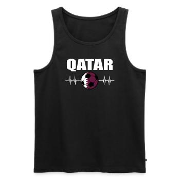 Katar Fußball - Männer Premium Bio Tank Top - Schwarz - Vorne - AI Model Male 178 light (178cm)