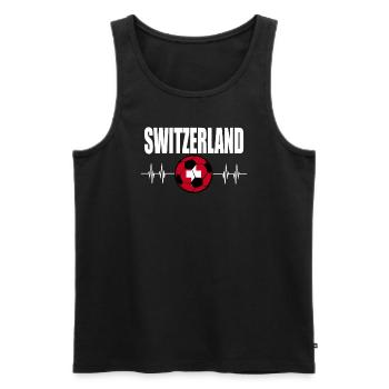 Football suisse - Débardeur bio Premium Homme - noir - Devant - Michal (187cm)