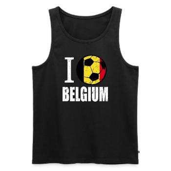 Belgium Football - Men's Premium Organic Tank Top - black - Front - AI Model Male 178 light (178cm)