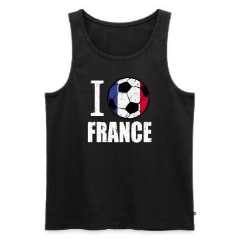France Football - Débardeur bio Premium Homme - noir - Devant - AI Model Male 178 light (178cm)