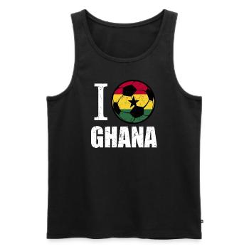 Ghana Football - Débardeur bio Premium Homme - noir - Devant - Michal (187cm)