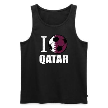 Katar Fußball - Männer Premium Bio Tank Top - Schwarz - Vorne - AI Model Male 178 light (178cm)