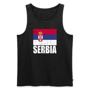 Drapeau de la Serbie - Débardeur bio Premium Homme - noir - Devant - AI Model Male 178 light (178cm)