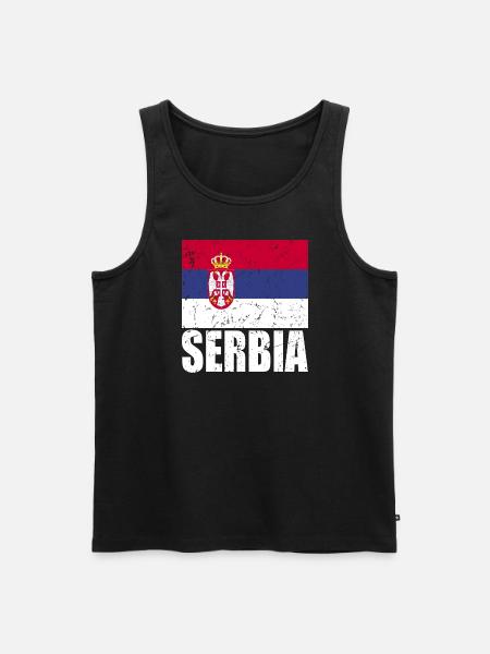 Serbia Flag - Men's Premium Organic Tank Top - black