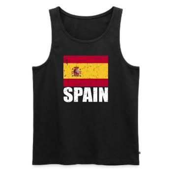 Drapeau de l’Espagne - Débardeur bio Premium Homme - noir - Devant - Michal (187cm)