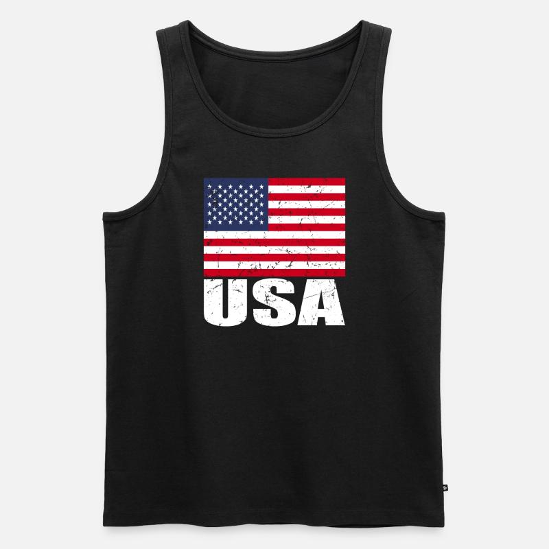 Hirsch Fahne - Männer Premium Bio Tank Top - Schwarz