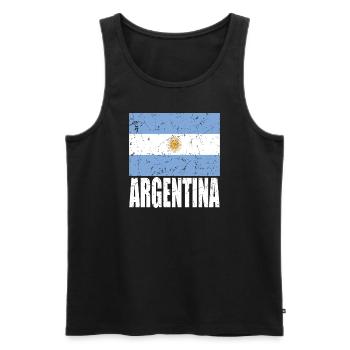 ARGENTINA flag - Men's Premium Organic Tank Top - black - Front - Michal (187cm)