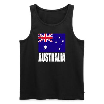 Drapeau de l’Australie - Débardeur bio Premium Homme - noir - Devant - Michal (187cm)