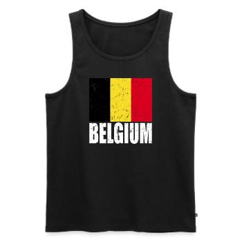 Belgium Flag - Men's Premium Organic Tank Top - black - Front - AI Model Male 178 light (178cm)