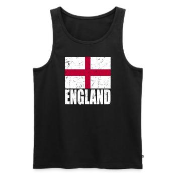 England Fahne - Männer Premium Bio Tank Top - Schwarz - Vorne - AI Model Male 178 light (178cm)