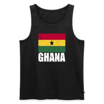 Drapeau du Ghana - Débardeur bio Premium Homme - noir - Devant - Michal (187cm)