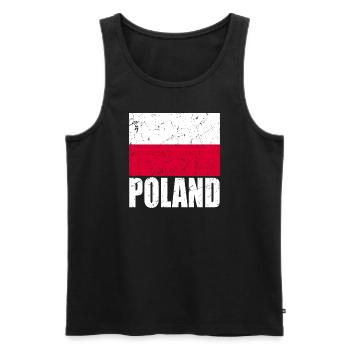 Poland Flag - Men's Premium Organic Tank Top - black - Front - AI Model Male 178 light (178cm)