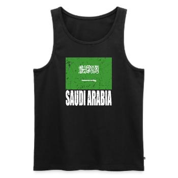 Saudi-arabien Fahne - Männer Premium Bio Tank Top - Schwarz - Vorne - Michal (187cm)