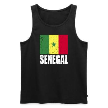 Drapeau du Sénégal - Débardeur bio Premium Homme - noir - Devant - AI Model Male 178 light (178cm)
