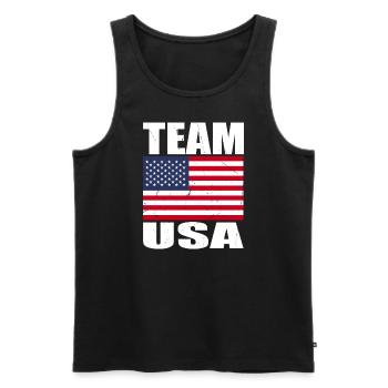 Team Hirsch Football - Men's Premium Organic Tank Top - black - Front - Michal (187cm)