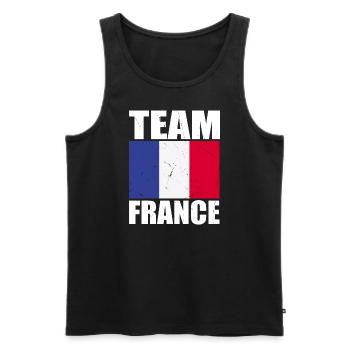 Team Frankreich Fußball - Männer Premium Bio Tank Top - Schwarz - Vorne - AI Model Male 178 light (178cm)