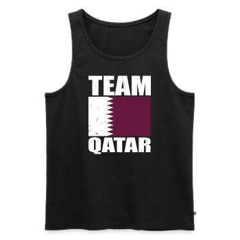 Team Qatar Football - Men's Premium Organic Tank Top - black - Front - AI Model Male 178 light (178cm)