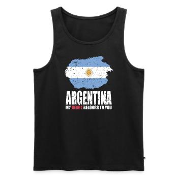ARGENTINA flag - Men's Premium Organic Tank Top - black - Front - Michal (187cm)
