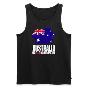 Drapeau de l’Australie - Débardeur bio Premium Homme - noir - Devant - Michal (187cm)