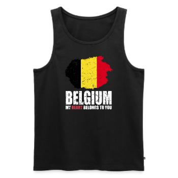 Belgium Flag - Men's Premium Organic Tank Top - black - Front - AI Model Male 178 light (178cm)