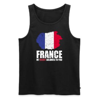 Frankreich Fahne - Männer Premium Bio Tank Top - Schwarz - Vorne - AI Model Male 178 light (178cm)