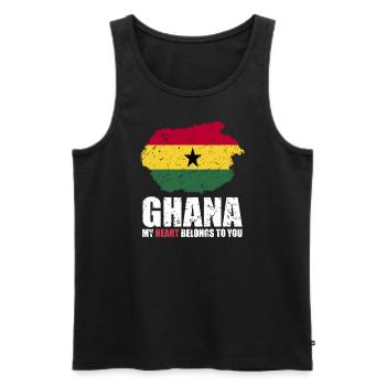 Drapeau du Ghana - Débardeur bio Premium Homme - noir - Devant - Michal (187cm)
