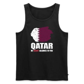 Katar Fahne - Männer Premium Bio Tank Top - Schwarz - Vorne - AI Model Male 178 light (178cm)